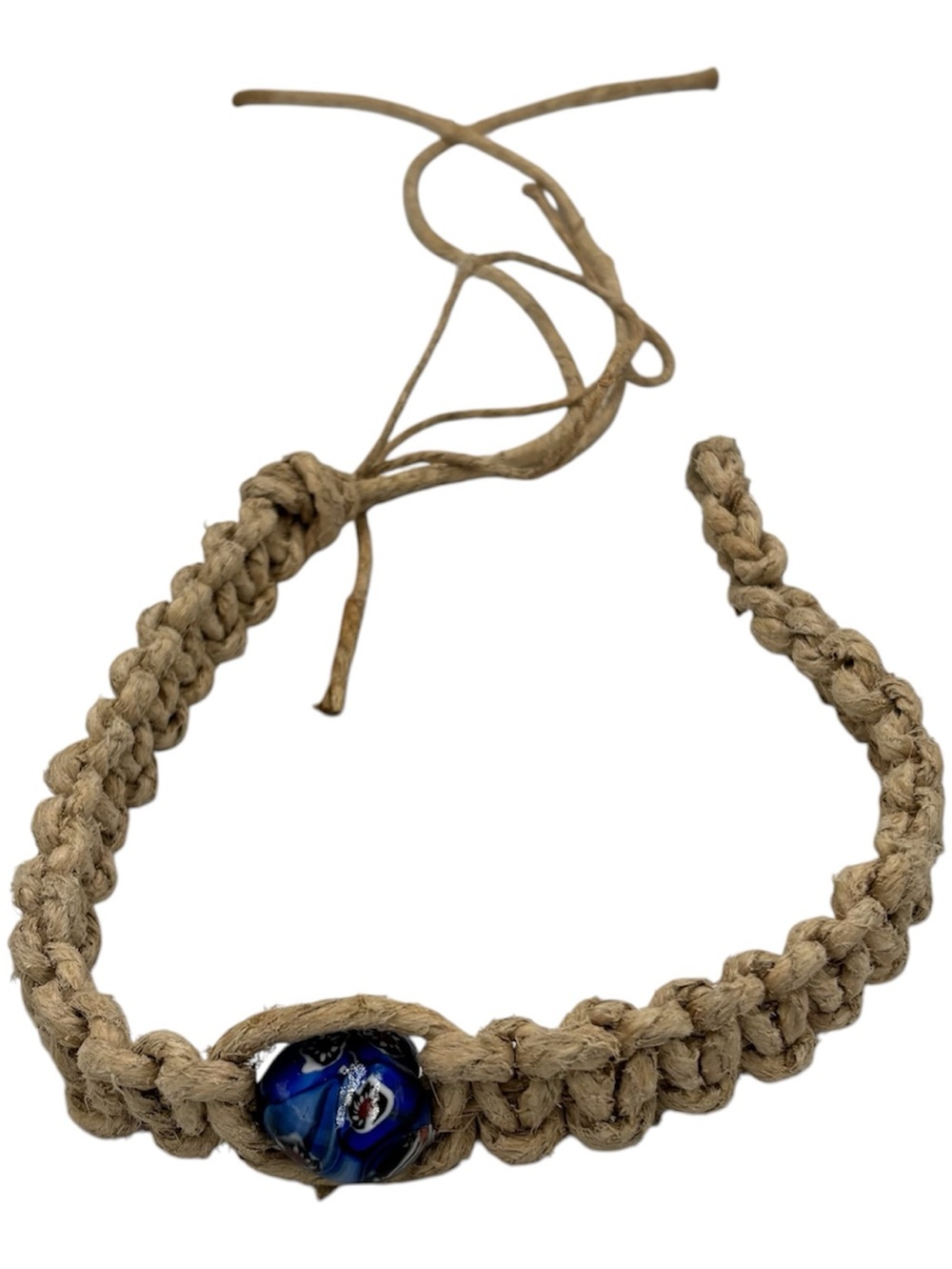 15.5” Handmade Thick Hemp 6.5” Adjustable Necklace W/ Pendant